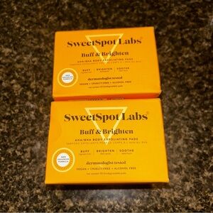 2 X SweetSpot Labs Buff & Brighten AHA/BHA Body Exfoliating 50 Pads New In Box !